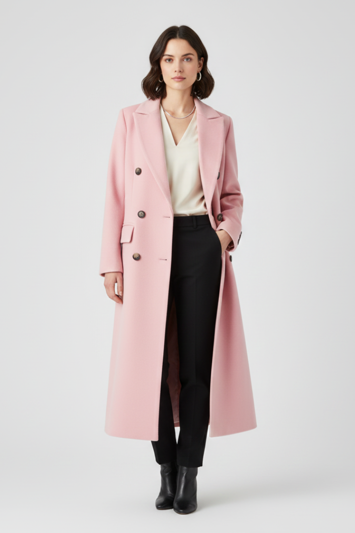 Damski Płaszcz z Kołnierzem Klapowym | Elegancki Płaszcz 0