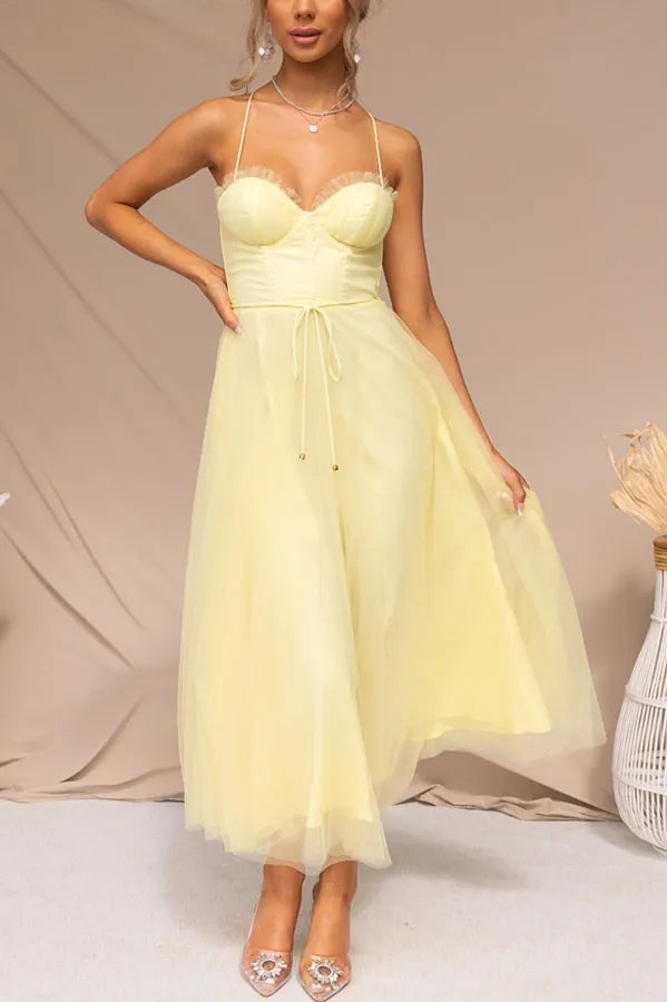 Sukienka Elowina | Elegancka Midi na Wesele z Koronkowym Gorsetem 0