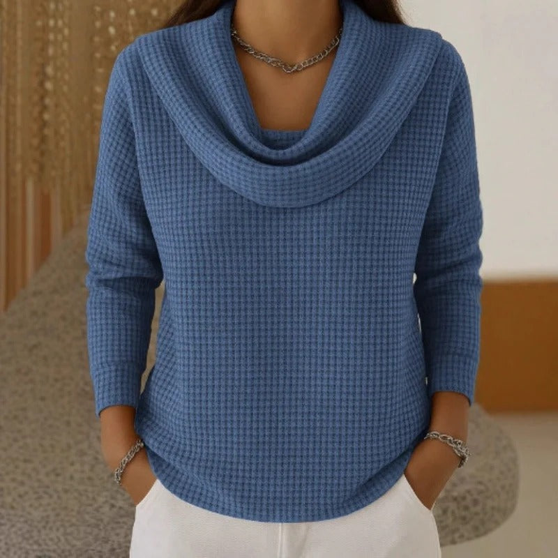 Sweter Damski z Dekoltem Woda