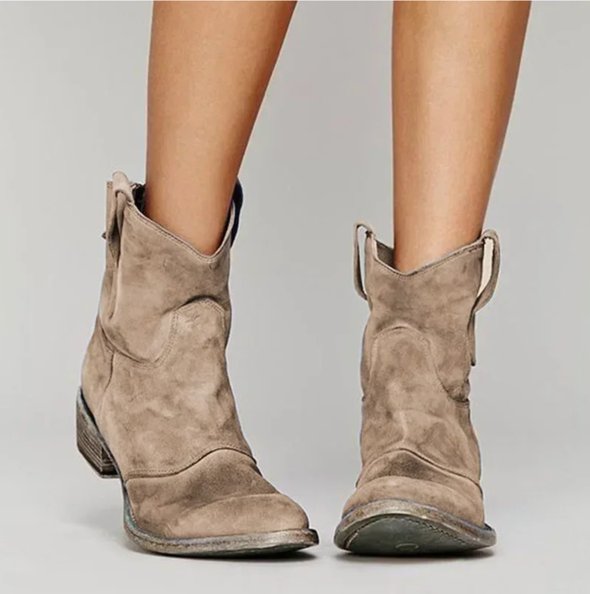 Zamszowe Buty Westernowe | Eleganckie Obuwie Damskie 0