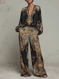 Barokowy Zestaw Dwuczęściowy | Elegancka Moda Damska 0