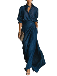 Cielo | Elegancki Zestaw Bluzki i Długiej Spódnicy Maxi 3