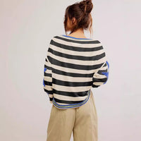 Damska Bluza w Paski z Aplikacjami Gwiazdek | Casual Wear 5