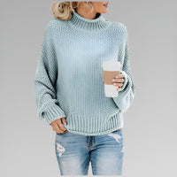 Sweter Damski z Golfem Oversize — ściągacz przy Mankietach