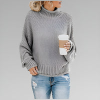 Sweter Damski z Golfem Oversize — ściągacz przy Mankietach