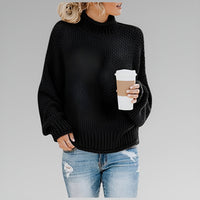 Sweter Damski z Golfem Oversize — ściągacz przy Mankietach