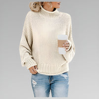 Sweter Damski z Golfem Oversize — ściągacz przy Mankietach