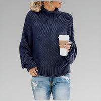 Sweter Damski z Golfem Oversize — ściągacz przy Mankietach