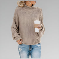 Sweter Damski z Golfem Oversize — ściągacz przy Mankietach