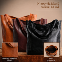 Elegancka Skórzana Torba | Torba Skórzana Damska Czarna 5