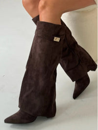 Eleganckie Botki Damskie Zamszowe | Stylowe Obuwie 10