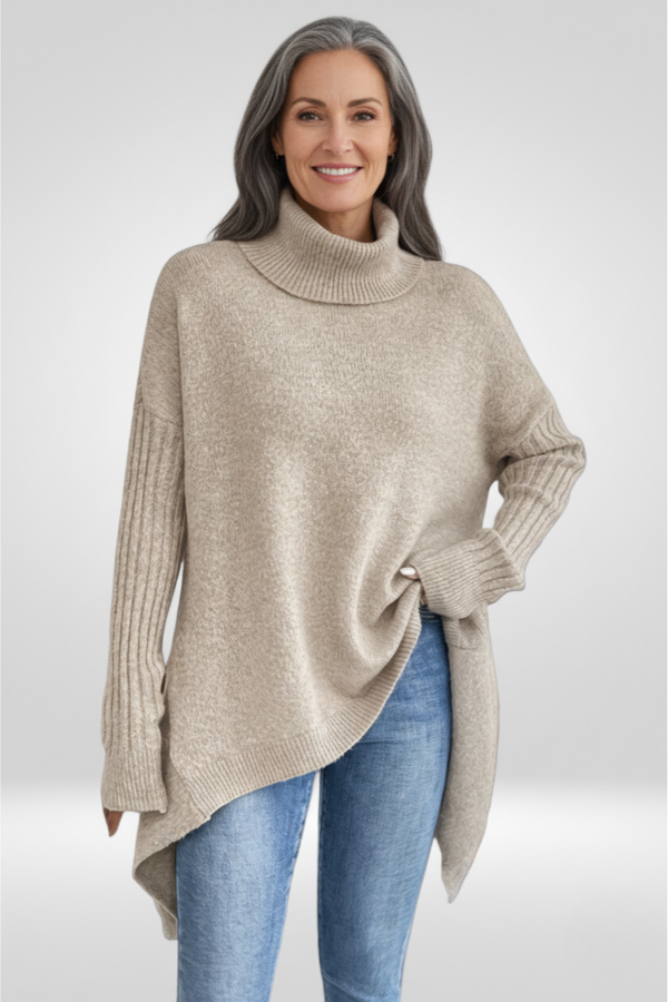 Sweter Damski Oversize z Golfem