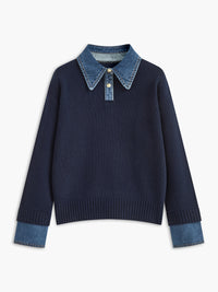 Luźny Sweter Z Klapami | Sweter Damski 2 W 1 0