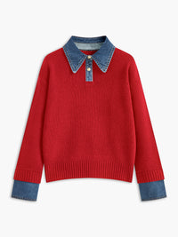 Luźny Sweter Z Klapami | Sweter Damski 2 W 1 10