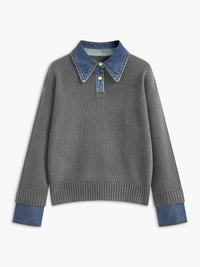 Luźny Sweter Z Klapami | Sweter Damski 2 W 1 5