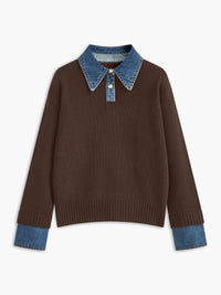 Luźny Sweter Z Klapami | Sweter Damski 2 W 1 6