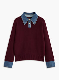 Luźny Sweter Z Klapami | Sweter Damski 2 W 1 7