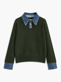 Luźny Sweter Z Klapami | Sweter Damski 2 W 1 8