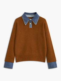 Luźny Sweter Z Klapami | Sweter Damski 2 W 1 9