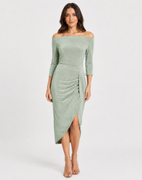 Midi Sukienka Koktajlowa Elegancka z Rozcięciem | Styl Wieczorowy 9