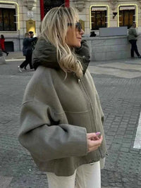 Pikowana Kurtka z Kapturem | Oversizeowa Moda 1