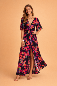 Sukienka Maxi KAREN | Elegancka z Kopertowym Dekoltem 1