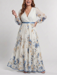 Sukienka Maxi Kwiatowa z Długim Rękawem | Elegancka Sukienka 3