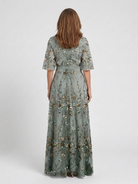Sukienka Maxi Kwiatowa z Krótkim Rękawem | Elegancka Moda 1