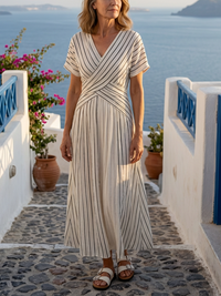 Sukienka Midi Elegancka z Dekoltem V | Casual Dress 0