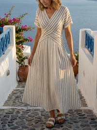 Sukienka Midi Elegancka z Dekoltem V | Casual Dress 1