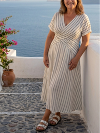 Sukienka Midi Elegancka z Dekoltem V | Casual Dress 2