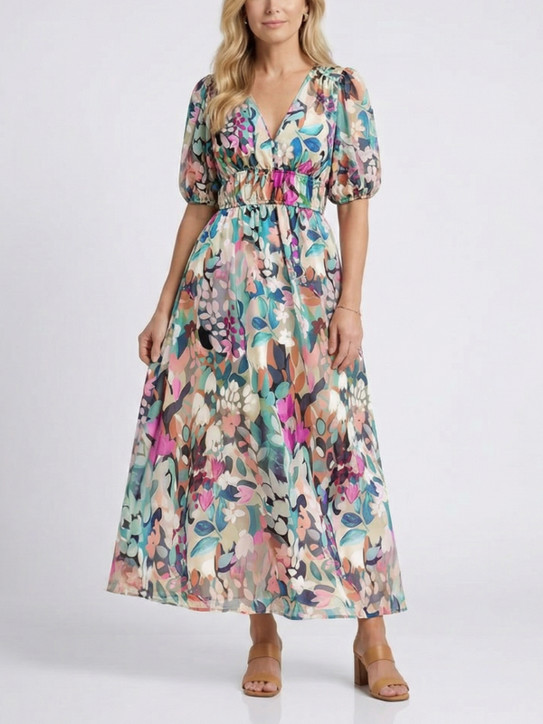 Sukienka Midi Eulalie | Elegancka Sukienka z Krótkim Rękawem 0