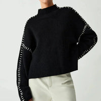 Sweter Damski Oversize z Półgolfem