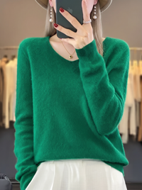 Sweter Damski z Dekoltem V